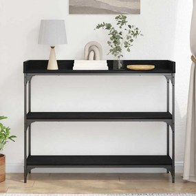 Console vidaXL Preto Carvalho 100x30x80 cm Madeira Engenharia e Aço