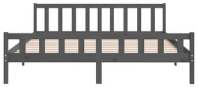 Estrutura de cama 200x200 cm madeira maciça cinzento