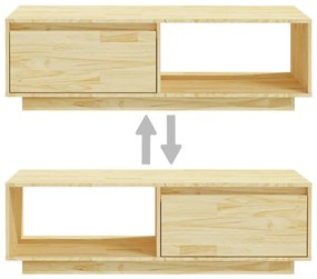 Mesa de centro 110x50x33,5 cm madeira de pinho maciça