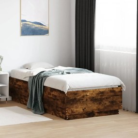 Estrutura cama 90x190 cm derivados de madeira carvalho fumado