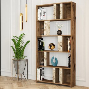 Estante Lima – Nogueira e Branco – 90 cm x 180 cm x 20 cm