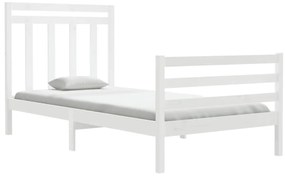 Estrutura de cama 100x200 cm madeira maciça branco