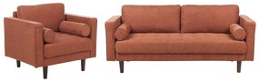 Conjunto de sofás 4 lugares em tecido castanho dourado NURMO Beliani