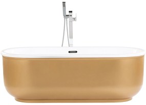 Banheira autónoma em acrílico dourado 170 x 80 cm PINEL Beliani