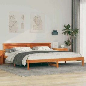 vidaXL Estrutura da Cama com cabeceira Castanho-mel 180 x 200 cm