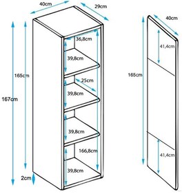 Vitrine Lukis de 165cm - Branco - Design Moderno