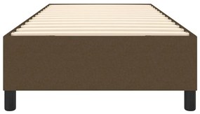 Estrutura de cama sem colchão 80x200 cm tecido castanho-escuro