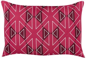 Conjunto 2 almofadas decorativas de jardim padrão geométrico rosa 40 x 60 cm MEZZANO Beliani