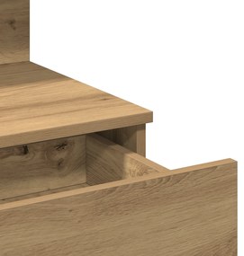 Mesa de Maquilhagem com LED Carvalho Artesanal 100x40x130 cm