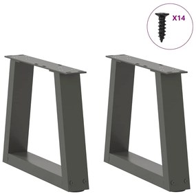 Pés para mesa de centro em V, 2 peças, antracite, 40x(30-31,3) cm, aço