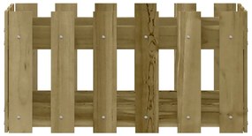 Vaso de jardim c/ design de cerca 60x30x30 cm pinho impregnado
