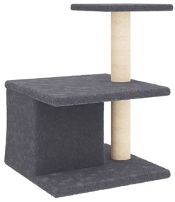 Árvore p/ gatos c/ postes arranhadores sisal 48 cm cinza-escuro