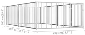 Canil de exterior 200x400x100 cm
