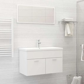 vidaXL 2 pcs conj. móveis de casa de banho derivados de madeira branco