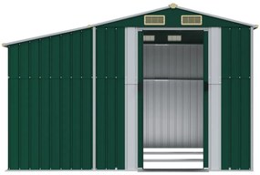 Abrigo de jardim 277x279x179 cm aço galvanizado verde