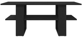 Mesa de Centro vidaXL Preto Carvalho 102x55x42 cm Madeira de Engenhari