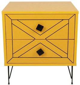 Mesa de Cabeceira Luna – Amarelo Vibrante (50 x 55 x 40 cm) | Estilo e