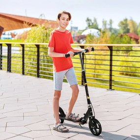 Trotinete dobrável para criança com guiador ajustável em altura e travão duplo 86 x 35 x 93-103 cm preto