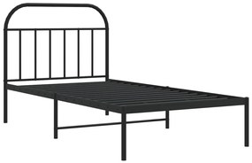 Estrutura de cama com cabeceira 107x203 cm metal preto