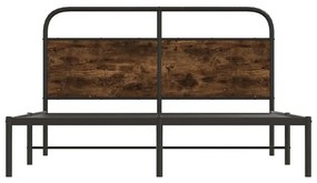Estrutura de cama s/ colchão derivados madeira carvalho fumado
