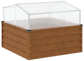 Vaso/floreira com estufa aço resistente às intempéries