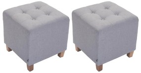 Conjunto de 2 bancos Pharao 46 x 45 x 45 cm Cinzento claro