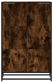 Armário alto 68x35x106,5 cm madeira e metal carvalho fumado