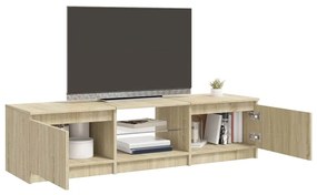 Móvel de TV com luzes LED 140x40x35,5 cm carvalho sonoma