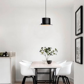Candeeiro de Teto Fotr Sivani – Preto e Branco – 30 cm de Diâmetro, 11