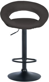 Conjunto de 2 bancos de bar Olinda em tecido e com estrutura preta 52 x 77-97 x 47 cm Cinzento escuro