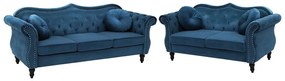 Conjunto de sofás com 5 lugares em veludo azul cobalto SKIEN Beliani