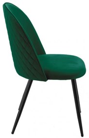 Conjunto 4 Cadeiras jantar MAGDA NEW, metal, tecido veludo verde