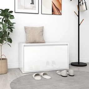 808672 vidaXL Banco de corredor 80x40x45 cm contraplacado branco brilhante