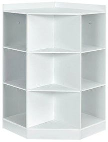 Estante de madeira para crianças com 9 cubos e 3 cestos coloridos Organizador de cantos para brinquedos e livros 81 x 61 x 94 cm Branco