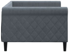 Sofá-cama 90x200 cm veludo cinzento-escuro