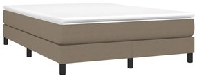 Cama sem colchão 140x190 cm tecido castanho-acinzentado