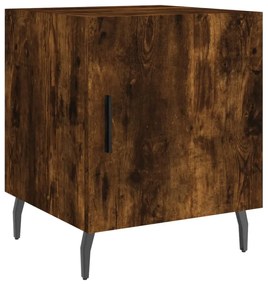 Mesa cabeceira 2pcs 40x40x50cm derivado madeira carvalho fumado