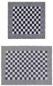 Conjunto de panos de cozinha 10 pcs algodão azul e branco