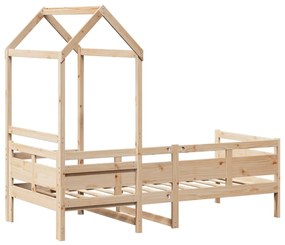 Sofá-cama com telhado 80x200 cm madeira de pinho maciça