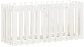 Canteiro elevado c/design cerca 150x50x70 pinho maciço branco