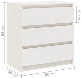 Cómoda Lylle em Pinho Maciço - Branco - Design Nórdico