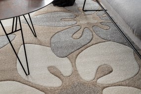 Tapete FEEL 1602/15055 FLORES bege / cinzento