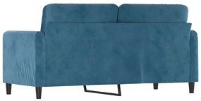 Sofá de 2 lugares veludo 140 cm azul