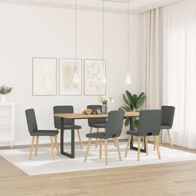 vidaXL Cadeiras de jantar 6 pcs tecido cinzento-escuro
