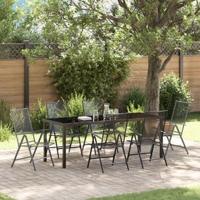 vidaXL Conjunto de Jantar de 7 Peças Antracite Steel
