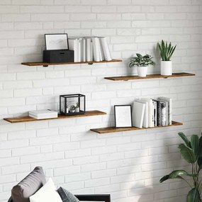 vidaXL Prancha de Estante para Livros 4 pcs Castanho 100 x 40 x 1.5cm