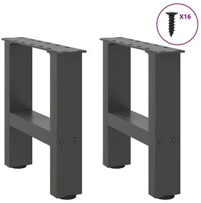 Pés para mesa de centro antracite 2 peças 30x(30-31) cm aço