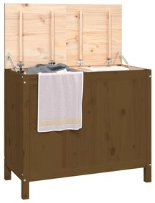 Caixa p/ roupa 88,5x44x76 cm madeira pinho maciça castanho mel