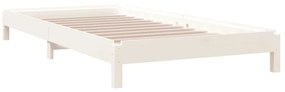 Cama empilhável 90x190 cm madeira de pinho maciça branco