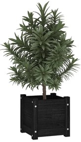 Vaso/floreira de jardim 31x31x31 cm pinho maciço preto